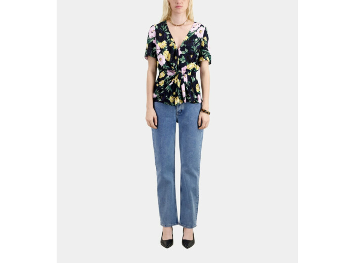 Top Manches Courtes Noue light pink / dark navy