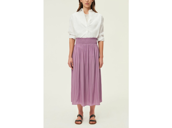 Jupe midi à smocks - DAPHNEE