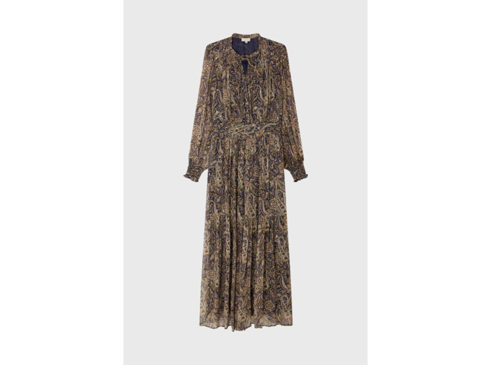 Robe longue imprimée à lurex - SYBILLE
