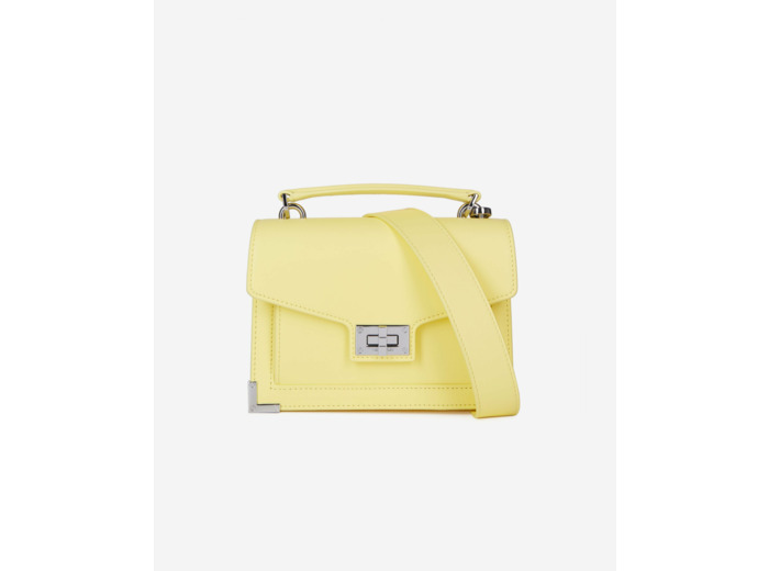 Sac Emily Small En Cuir Jaune light yellow