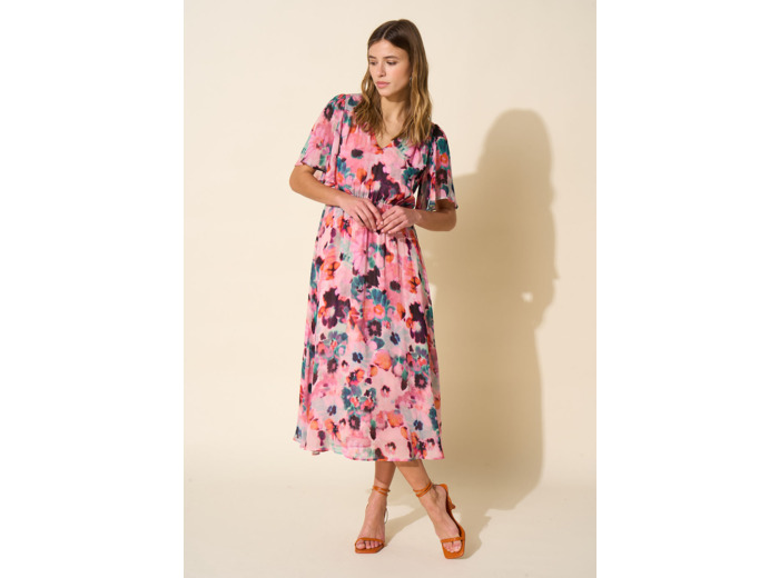 Robe longue manches courtes