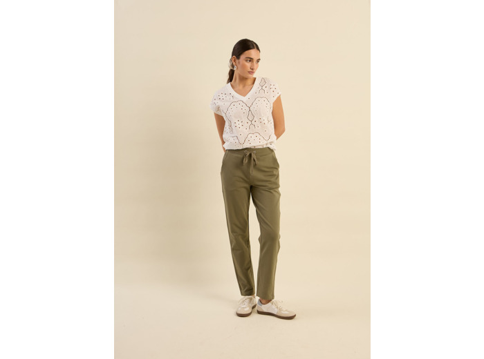 Pantalon de jogging droit avec bande lurex