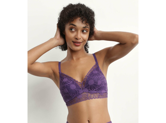 Soutien-gorge triangle paddés en dentelle Violet Fais-Moi Une Fleur