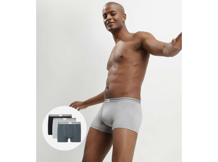 Lot de 3 boxers bleu jean gris en coton stretch résistant Ultra Resist