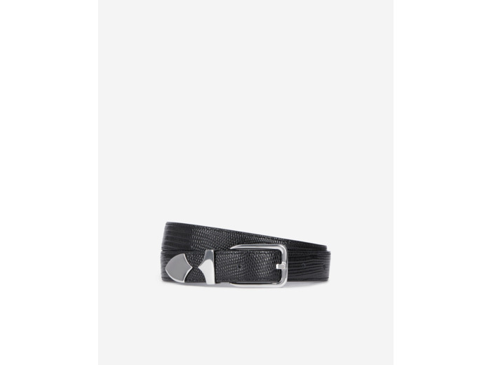 Ceinture en cuir effet croco black