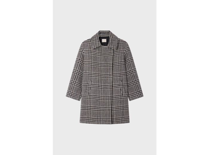 Manteau mi-long à carreaux - LILOU