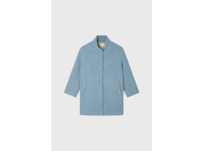 Manteau droit en laine vierge - LEONA