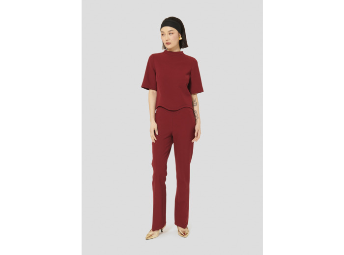 Pantalon Peyton Bordeaux en Polyester
