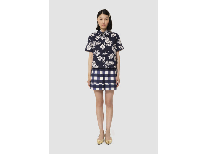 Chemise Charles bleu nuit imprimée fleuri