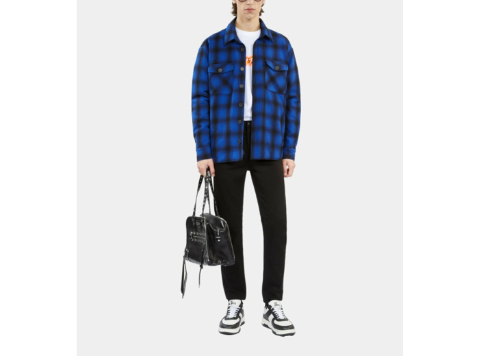 Blouson Matelasse A Carreaux blue black