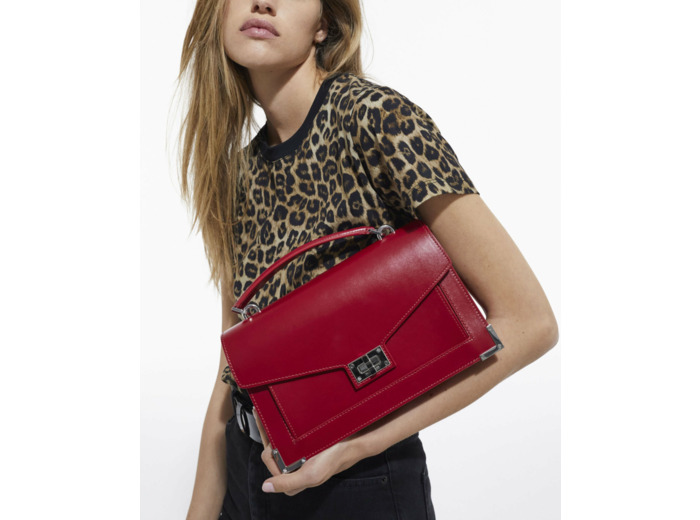 Sac En Cuir Emily M rouge allure
