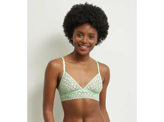 Soutien-gorge triangle en dentelle florale Vert d’Eau Daisy Lace