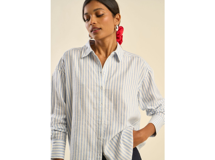 Chemise à rayures détail fil lurex