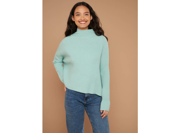 Pull pur cachemire à côtes