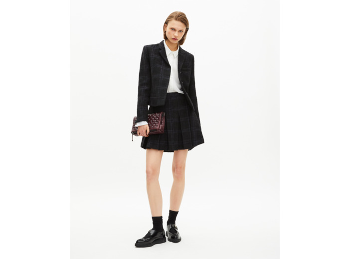 Veste tailleur courte marine bleu