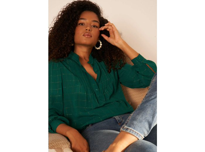 Blouse à col monté avec volant