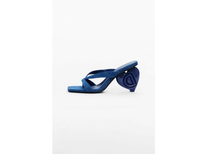 Sandales À Talon En Denim – Femme