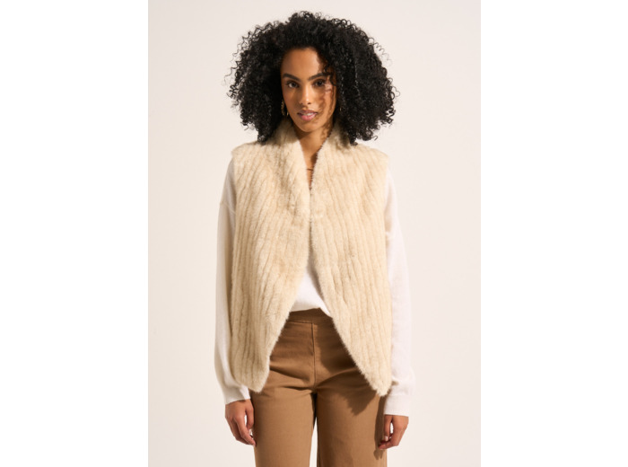 Gilet sans manches en fausse fourrure effet vison