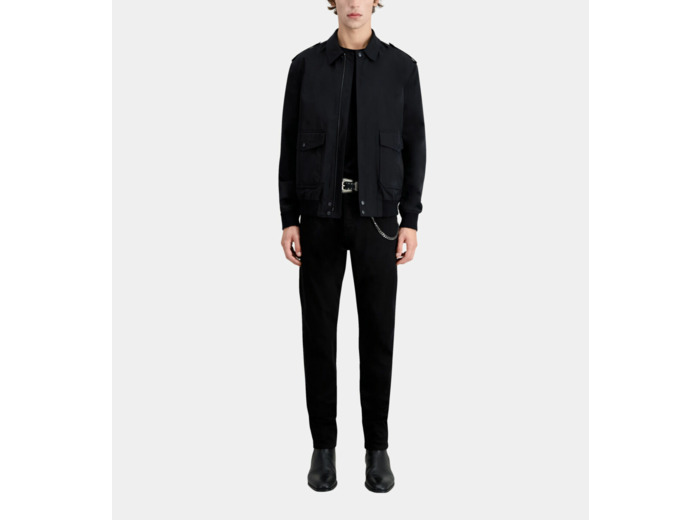 Blouson avec col poches plaquees devant black
