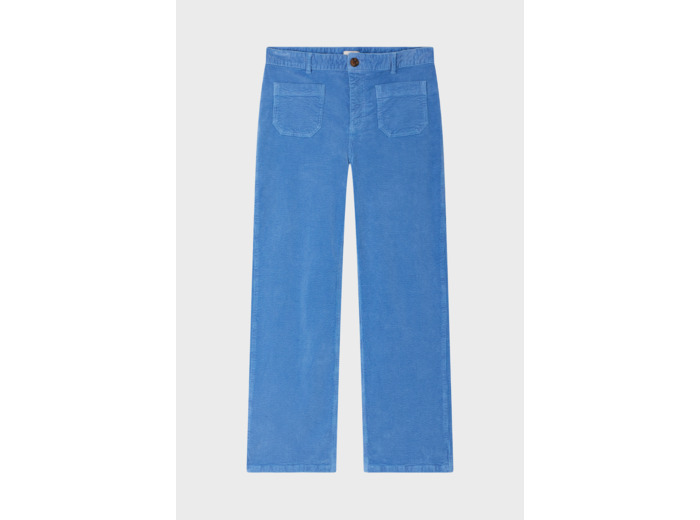 Pantalon droit en velours ciel - NANETTE