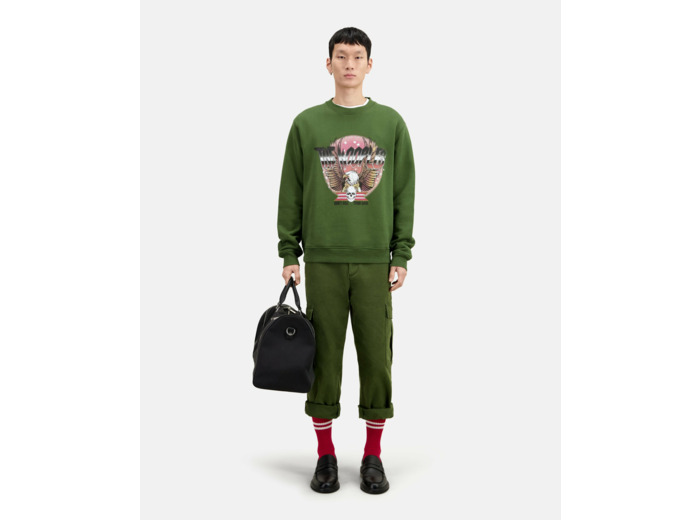 Sweatshirt Avec Print Aigle used kaki