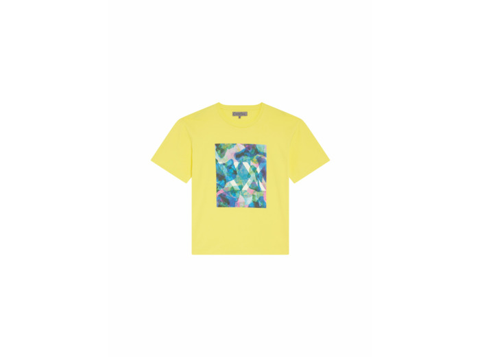 T-shirt jaune multicolore