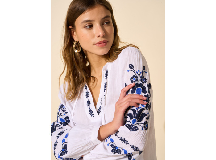 Top brodé 100% coton