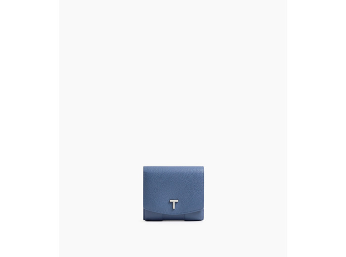 Porte monnaie à rabat Romy en cuir grainé