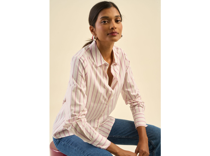 Chemise style pyjama rayée à col chemise