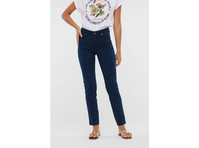Pantalon straight fit, coupe droite, taille haute