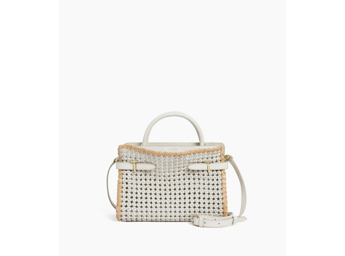 Sac à main moyen modèle Emie en cuir lisse tressé