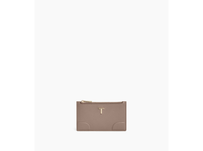 Porte cartes zippé Romy en cuir grainé