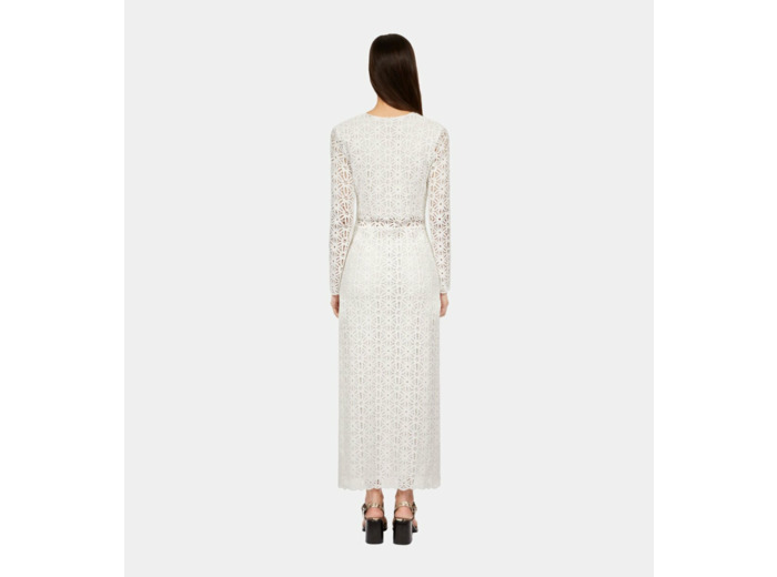 Robe Longue Blanche En Guipure white