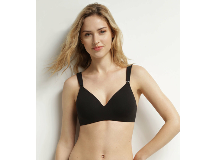 Soutien-gorge d’allaitement en jersey coton Noir Dim Maternité