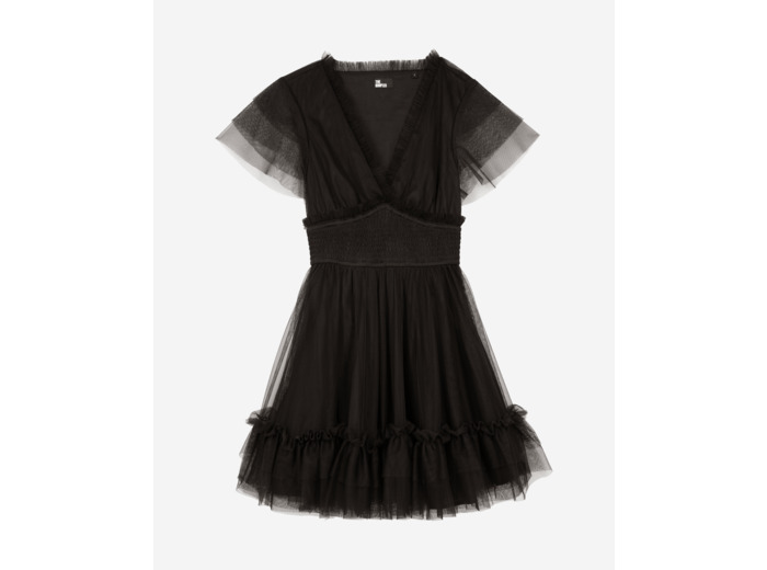 Robe courte en tulle noire black
