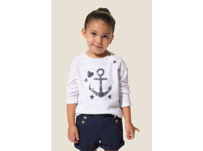 Pull fille col rond Odelice