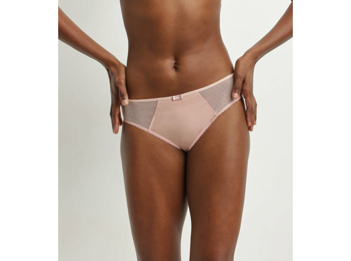 Culotte midi en coton bio et plumetis Rose Argile Dim Generous