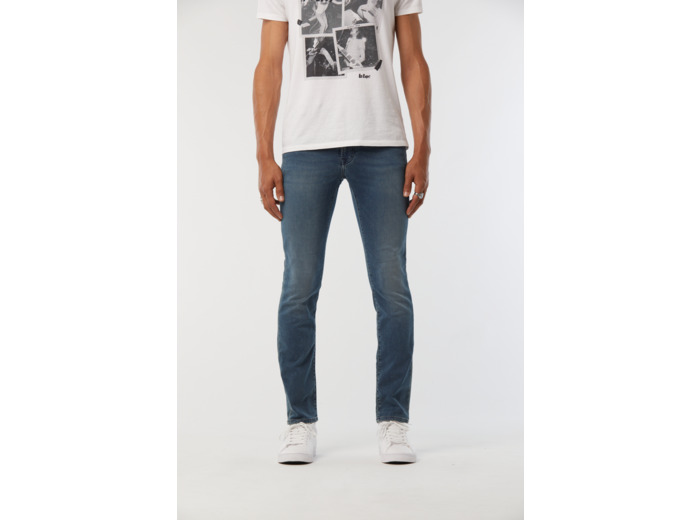 Denim slim fit, jambe ajustée, taille medium