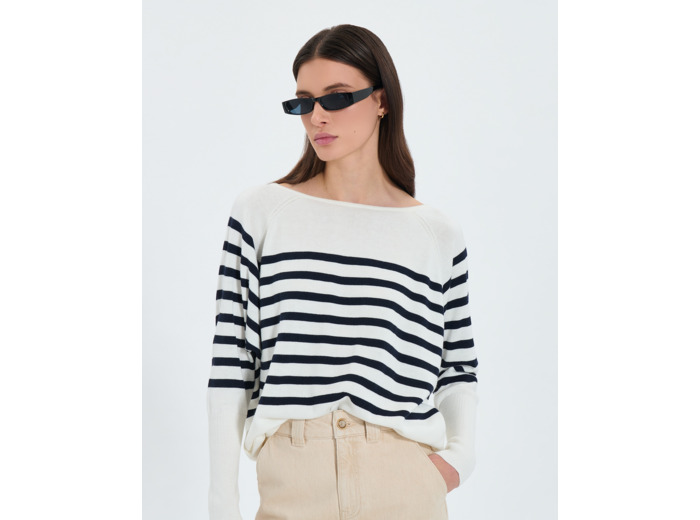 Pull ample marinière