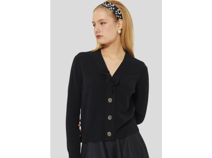 Gilet Germain Nuit en Laine Mercerisée