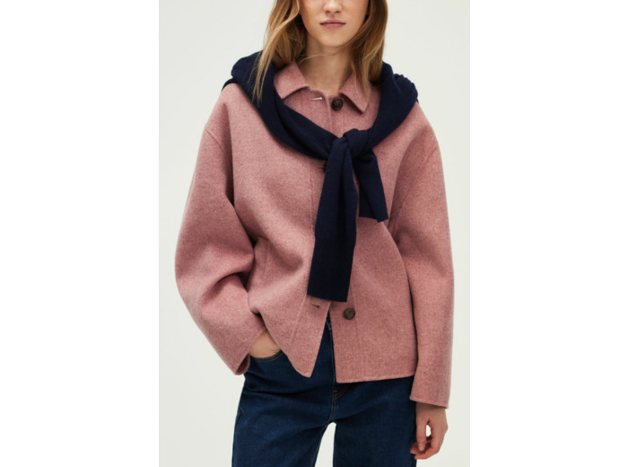 Manteau court en laine double face - SOLITA