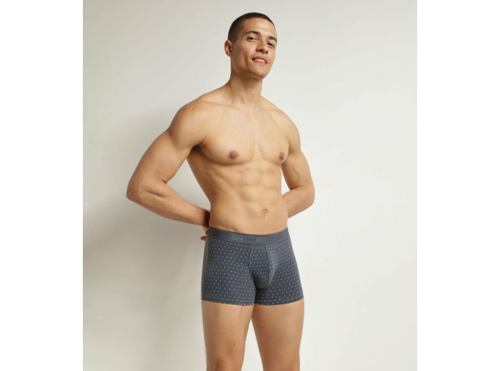 Boxer homme en coton stretch Lavande à pois Dim Fancy