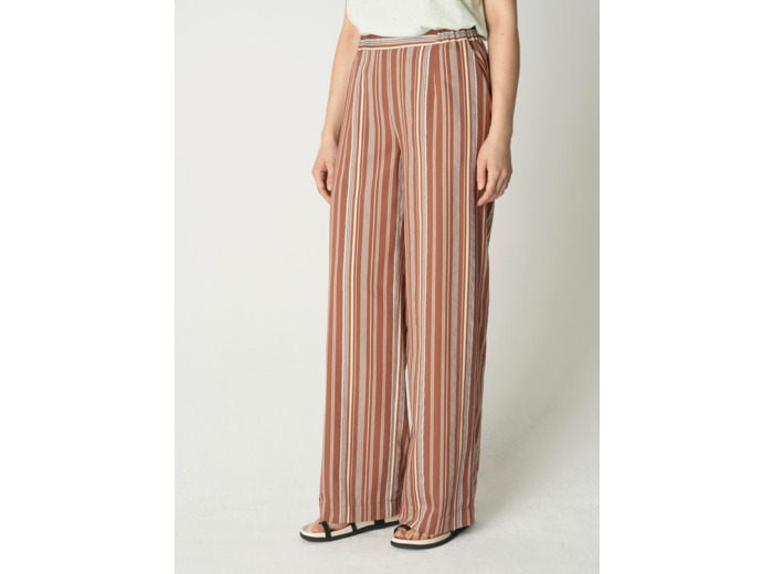 Pantalon hilda rayures marron