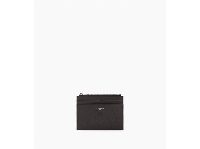 Porte cartes moyen modèle zippé Emile en cuir grainé