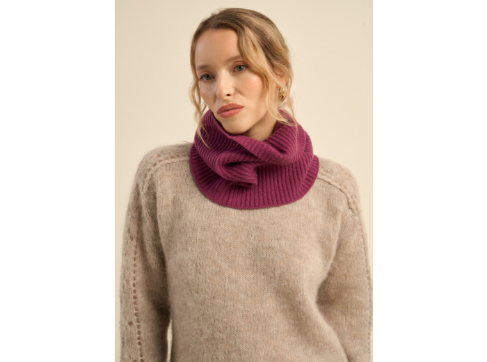 Tour de cou à cotes en cachemire
