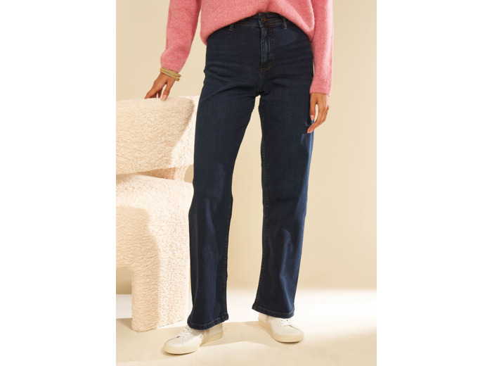 Jean large taille haute sans coutures