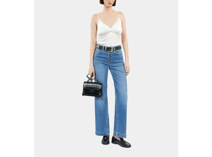 Caraco Écru En Soie Avec Dentelle ecru