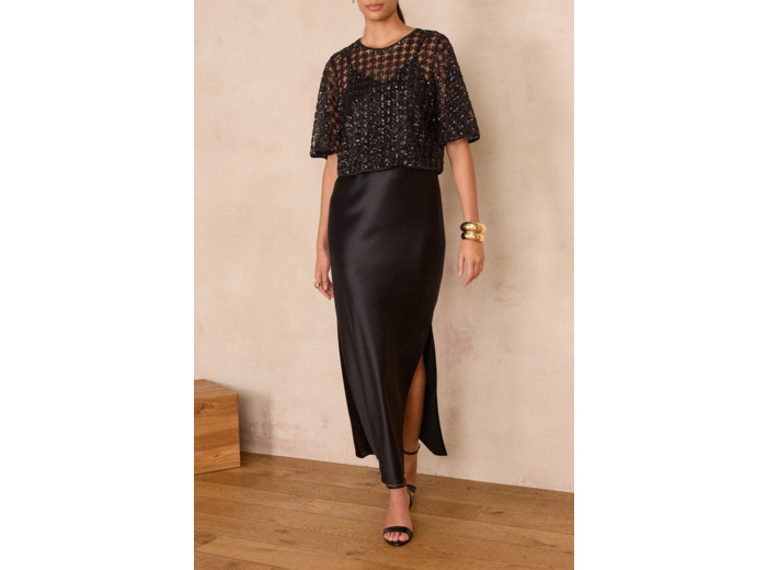 Robe satinée à bretelles REFLET