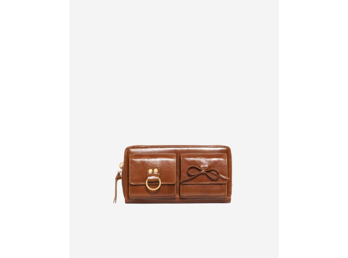 Portefeuille amelia en cuir marron brown