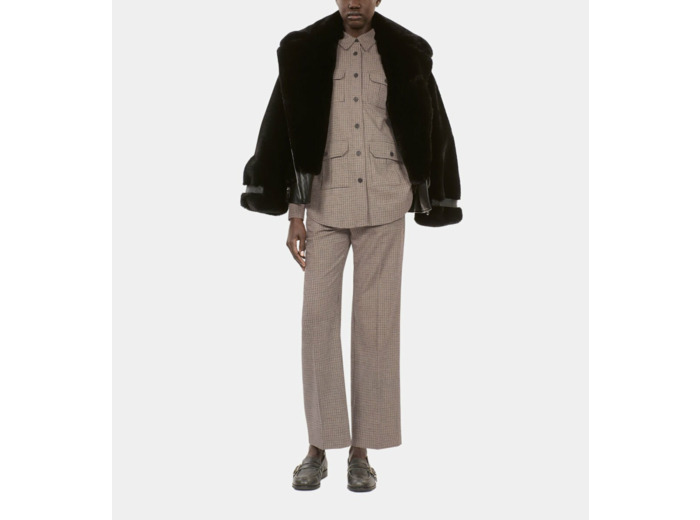 Chemise Longue À Carreaux beige-brown